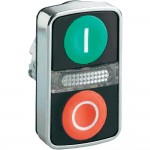 Кнопка сдвоенная, с индикатором Schneider Electric Harmony ZB4 ZB4BW7A3741 индикатор прозрачный, зеленая, красная