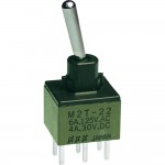 Тумблер со светодиодным индикатором NKK Switches 250 В/AC 3 A M2T M2T22SA5W03 2 x Вкл/Вкл фиксированно/фиксированно