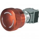 Металлический аварийный выключатель 250 В/AC 5 A LAS1-BGQ Conrad LAS1-BGQ-11TS 1 нормально-разомкнутый контакт, 1 нормально-замкнутый контакт, встраиваемый диаметр 19 мм