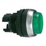 Кнопка с подсветкой высокая, фиксируемая BACO L21CK20 обод хромированный, кнопка зеленая