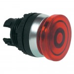 Грибовидная кнопка с подсветкой BACO L21AL10 обод хромированный, кнопка красная