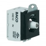 3-секционный адаптер 230 В с патроном для лампы и светодиодом BACO 230 В 333ETTHY с модулем проверки ламп, желтый