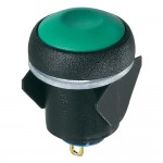 Кнопочный переключатель, вщелкивающийся, круглый выпуклый APEM IQR1S412 1 x выкл/вкл, 24 В/DC 100 мА