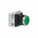 Кнопка 600 В с 3-позиц. адаптером и контактным элементом BACO L21AA02M 1 нормально-разомкнутый контакт, зеленая