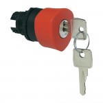 Кнопка грибовидная с возвратом ключа BACO L22GM01 обод хромированный пластик