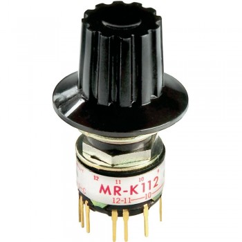 Поворотный переключатель 125 В/AC MR NKK Switches MRK206-A поворотная ручка черная, короткий вал, 125 В/AC 250 мА