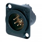 XLR разъем контактный разъем с фланцем Neutrik NC5MD-LX-B контактов: 5, черного цвета, 1 шт.