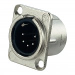 XLR разъем контактный разъем с фланцем Neutrik NC5MDL1 контактов: 5, серебряного цвета, 1 шт.