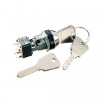 Переключатель с ключом 250 В/AC 4 A Lorlin 2 x вкл., монтажный диаметр 19 мм, ключ вынимается в положении выкл